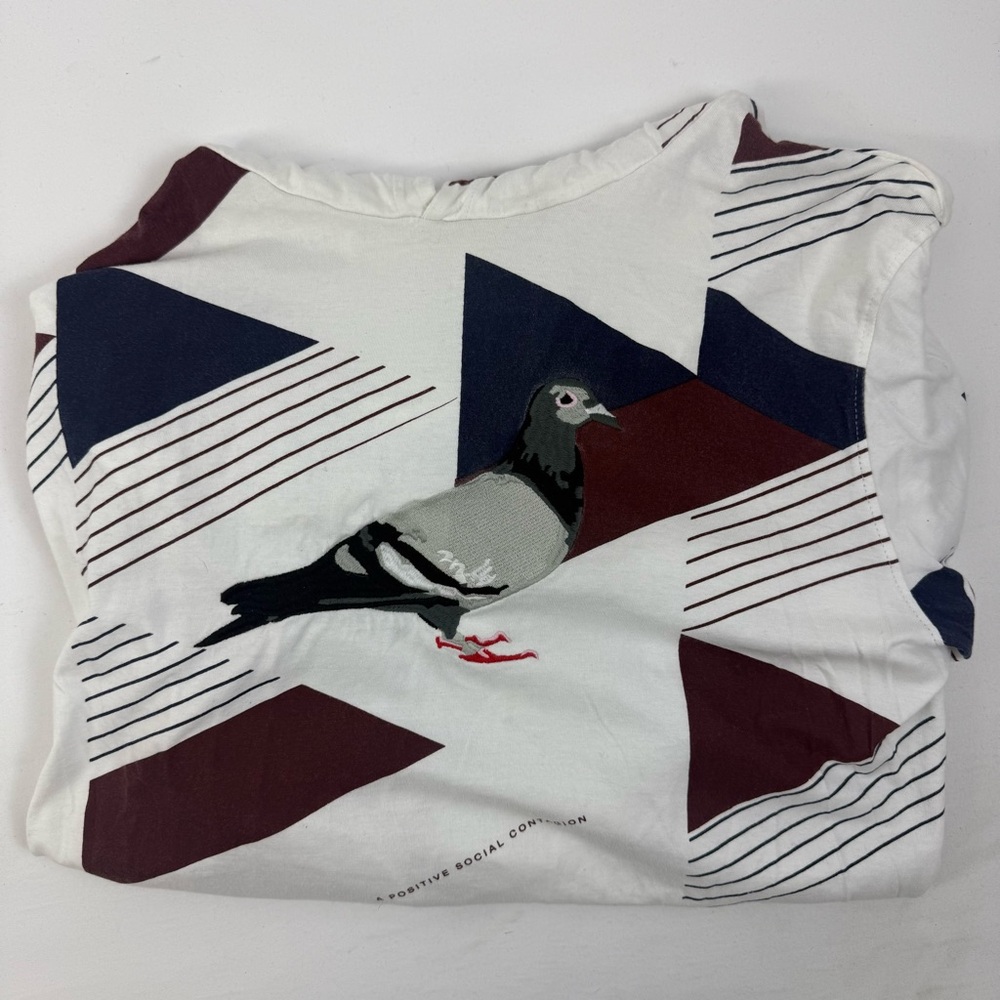 Staple Pigeon Hoodie Long Sleeve Shirt Geometric Graphic Streetwear‎ Size Large